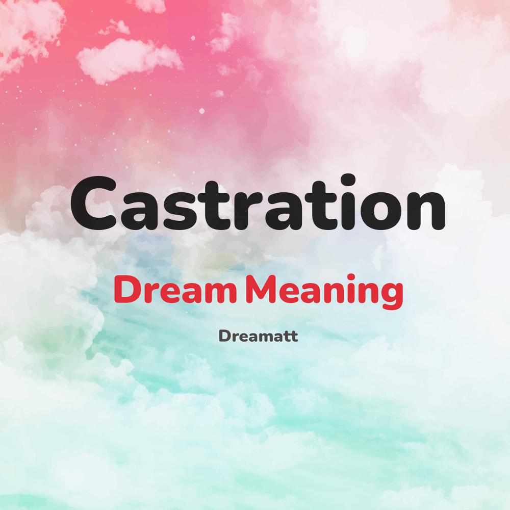 what is the spiritual meaning of Castration in dreams, dreaming about Castration